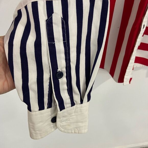 Vintage Panhandle Slim American Flag Western Style Button Down Shirt Size Large - Picture 5 of 12